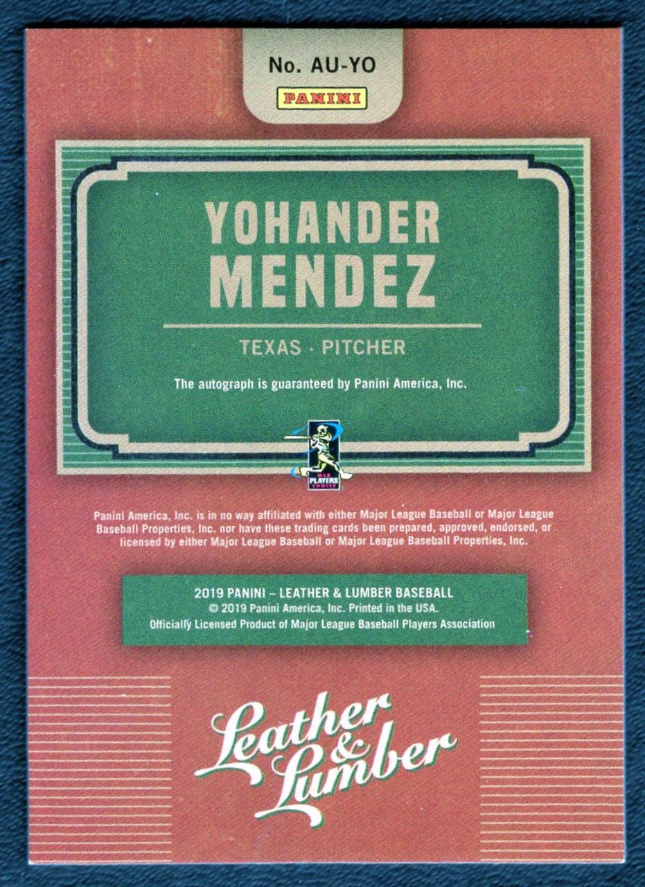 2019 Panini Leather & Lumber #AU-YO Yohander Mendez Autograph