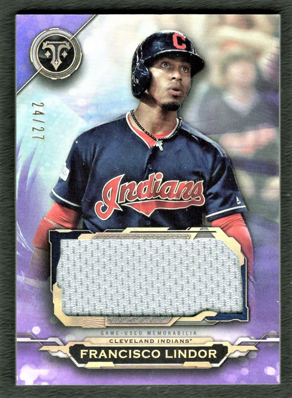 2019 Topps Triple Threads #SJR-FL1 Francisco Lindor Purple Parallel Game Used Jersey Relic 24/27