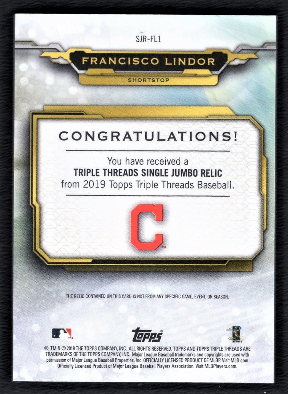 2019 Topps Triple Threads #SJR-FL1 Francisco Lindor Purple Parallel Game Used Jersey Relic 24/27