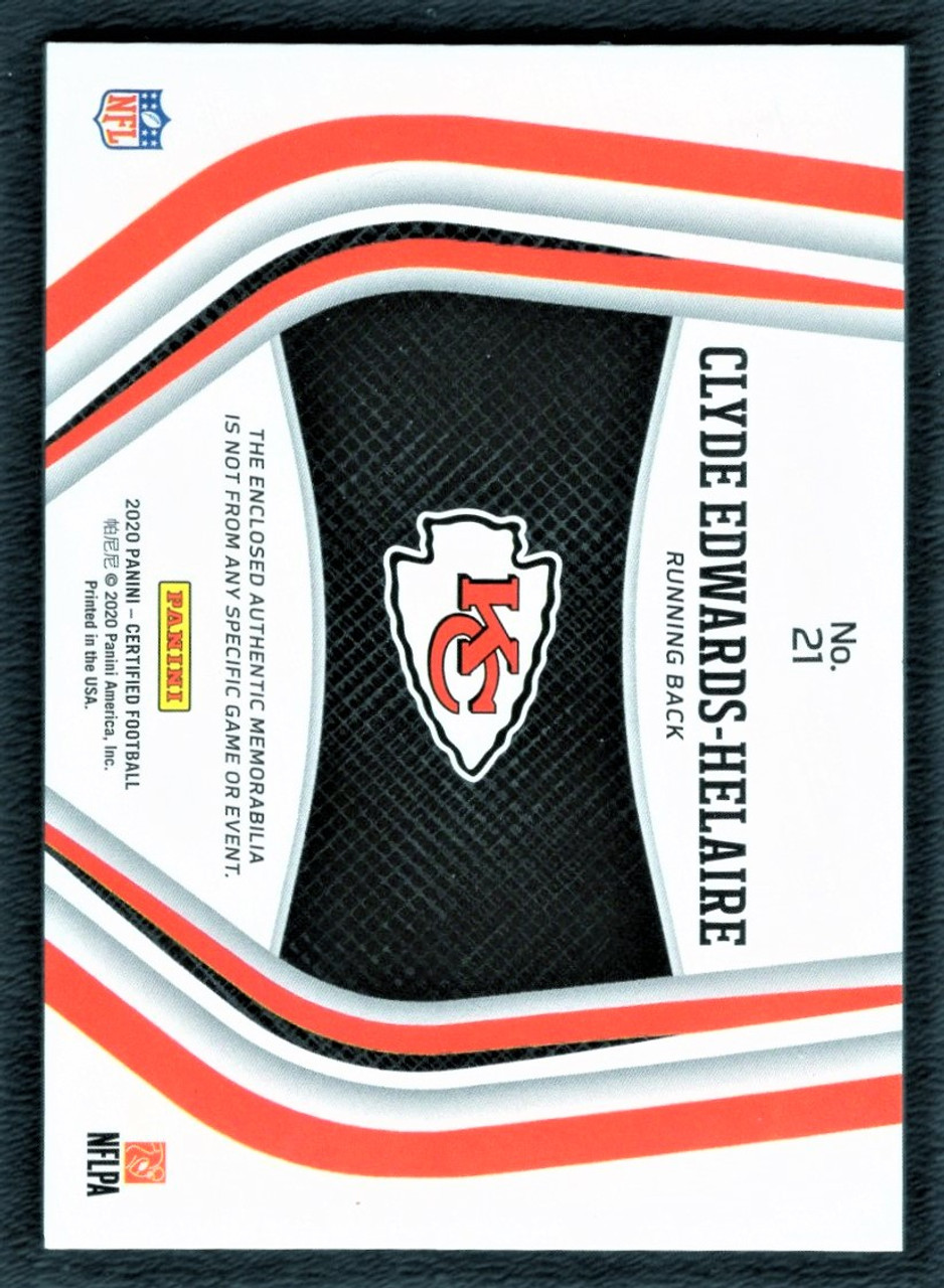 2020 Panini Certified #21 Clyde Edwards-Helaire New Generation Rookie Jersey Relic 023/299