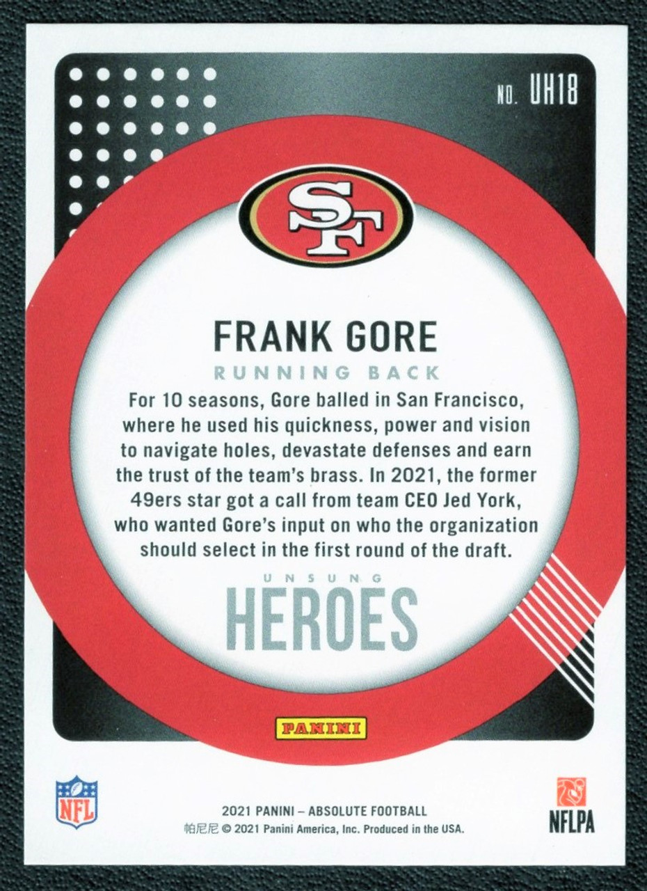 2021 Panini Absolute #UH18 Frank Gore Unsung Heroes 32/75