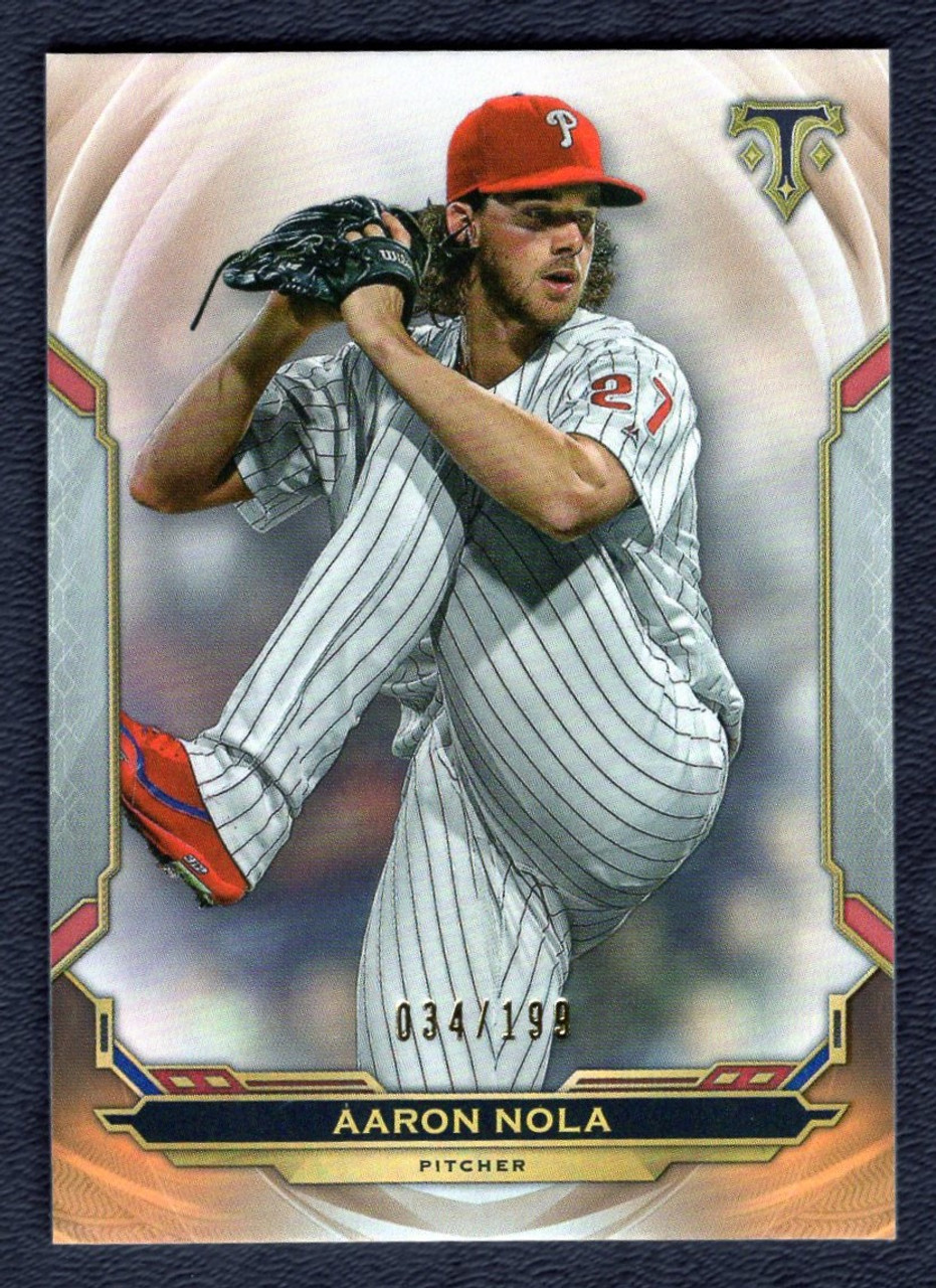 2019 Topps Triple Threads #45 Aaron Nola Orange Parallel 034/199