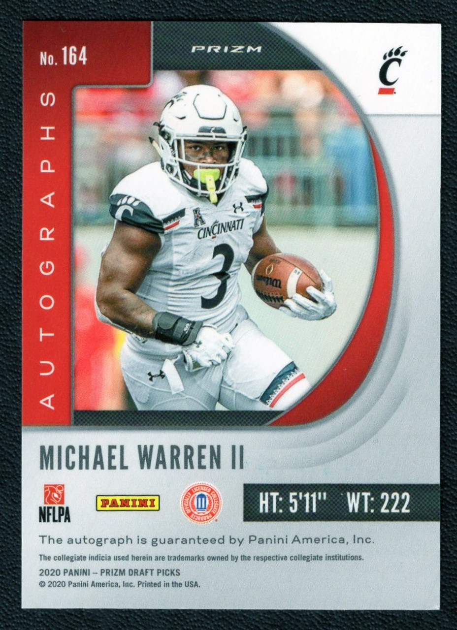 2020 Panini Prizm Draft Picks #164 Michael Warren Silver Prizm Rookie Autograph