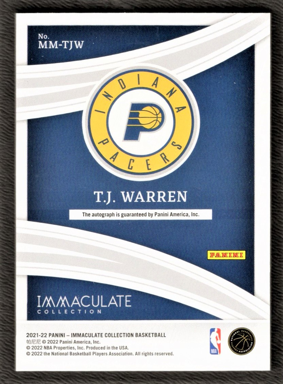 2021/22 Panini Immaculate #MM-TJW T.J. Warren Modern Marks Red Parallel Autograph 19/25