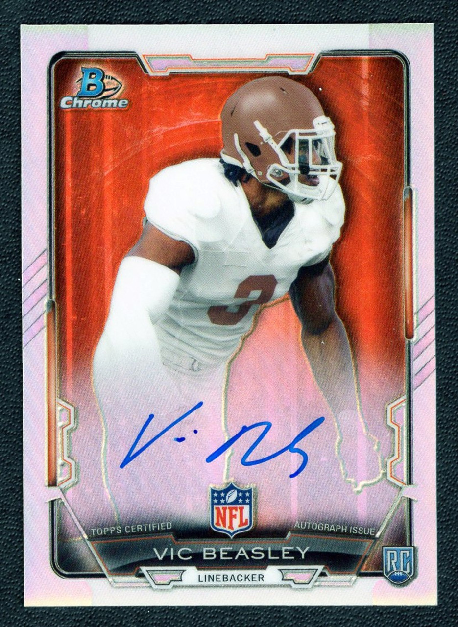 2015 Bowman Chrome #RCRA-VB Vic Beasley Refractor Rookie Autograph