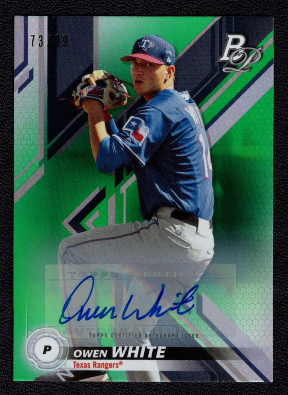 2019 Bowman Platinum #TOP-43 Owen White Green Parallel Prospect Autograph 73/99