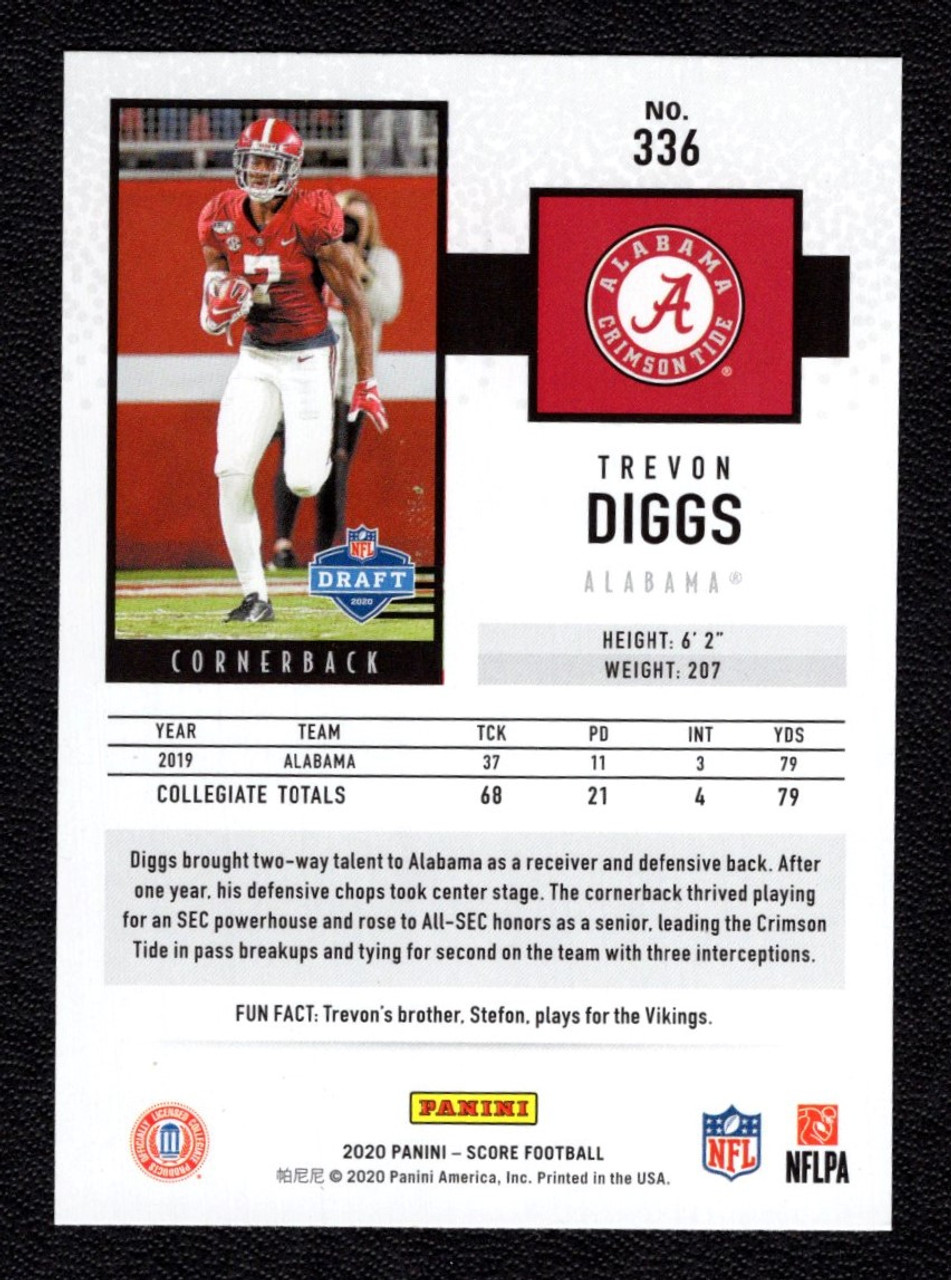 2020 Panini Score #336 Trevon Diggs Gold Parallel Rookie/RC