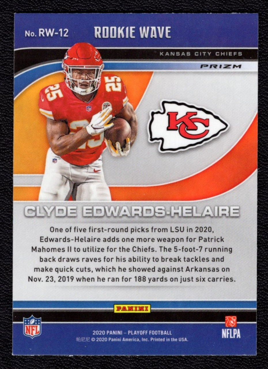 2020 Panini Playoff #RW-12 Clyde Edwards-Helaire Rookie Wave/RC Prizm