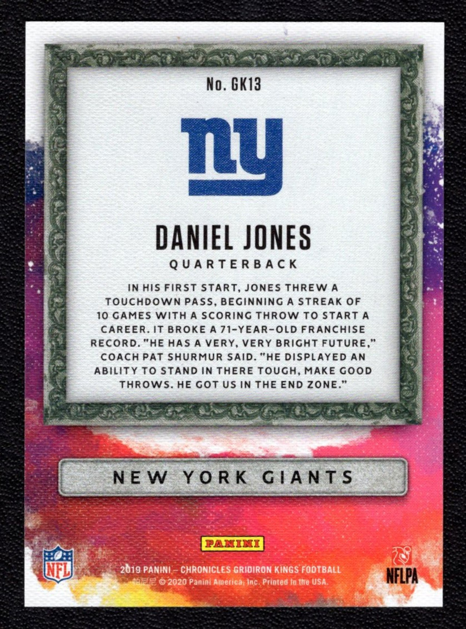 2019 Panini Chronicles Gridiron Kings #GK13 Daniel Jones Purple Parallel Rookie/RC 47/49