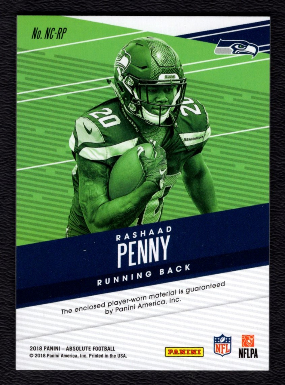 2018 Panini Absolute #NC-RP Rashaad Penny Newcomers Rookie Jersey Relic