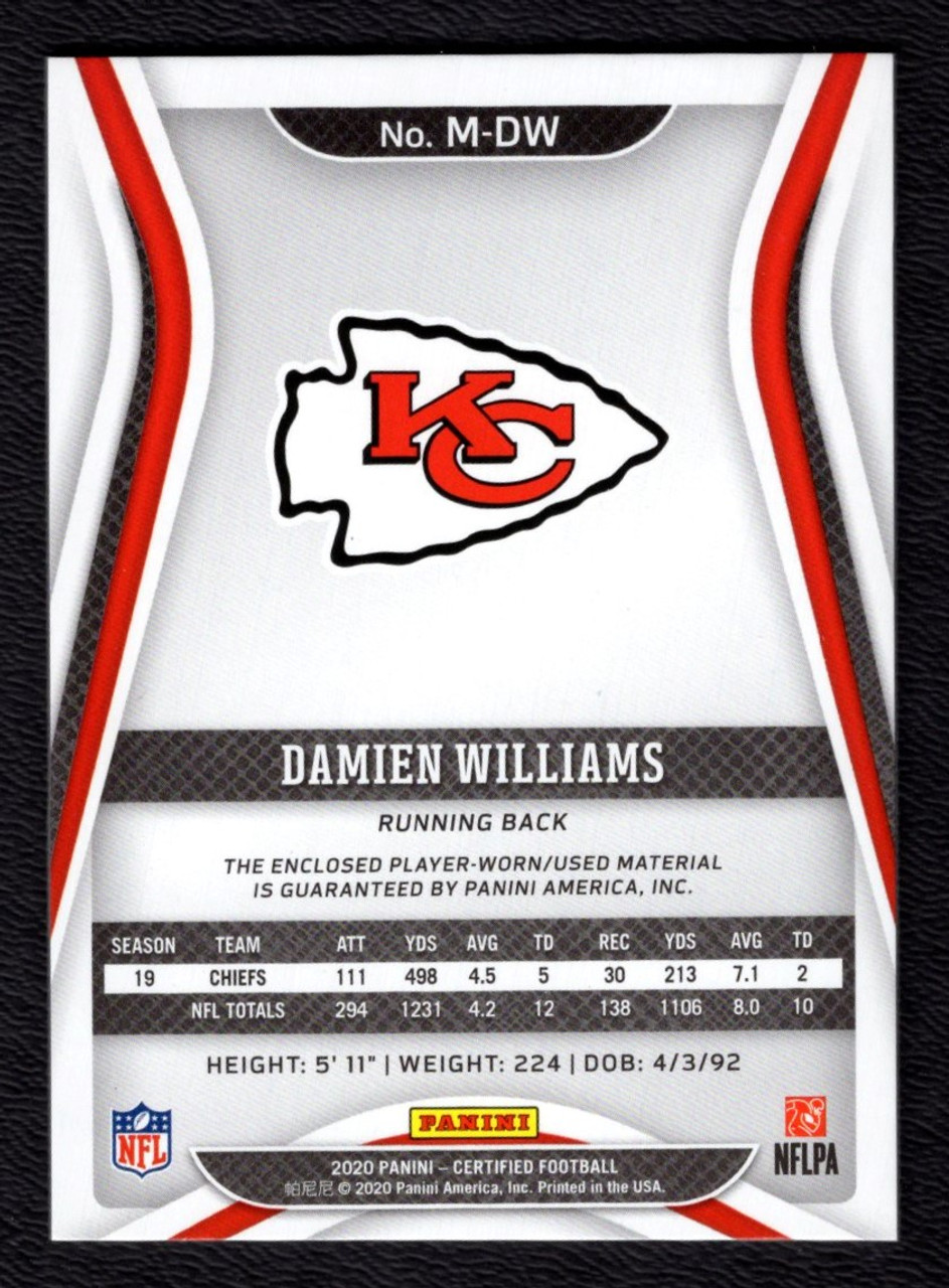 2020 Panini Certified #M-DW Damien Williams Jersey Relic 234/299