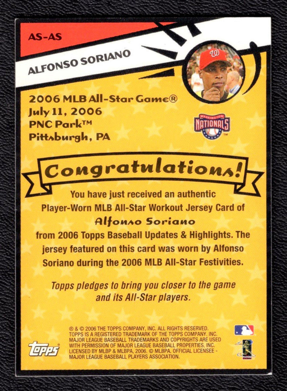 2016 Topps Update #AS-AS Alfonso Soriano All-Star Game Workout