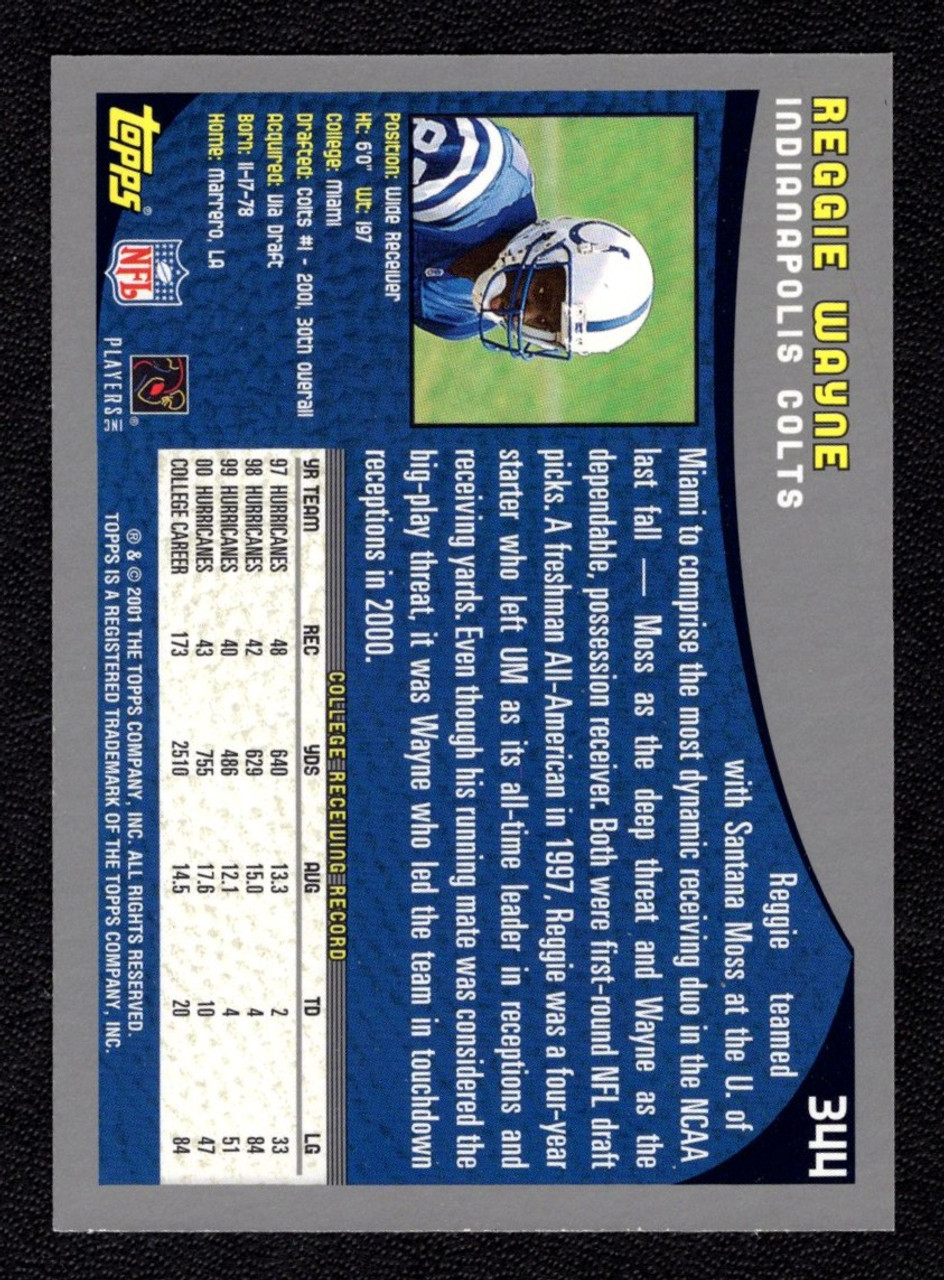 2001 Topps #344 Reggie Wayne Rookie/RC