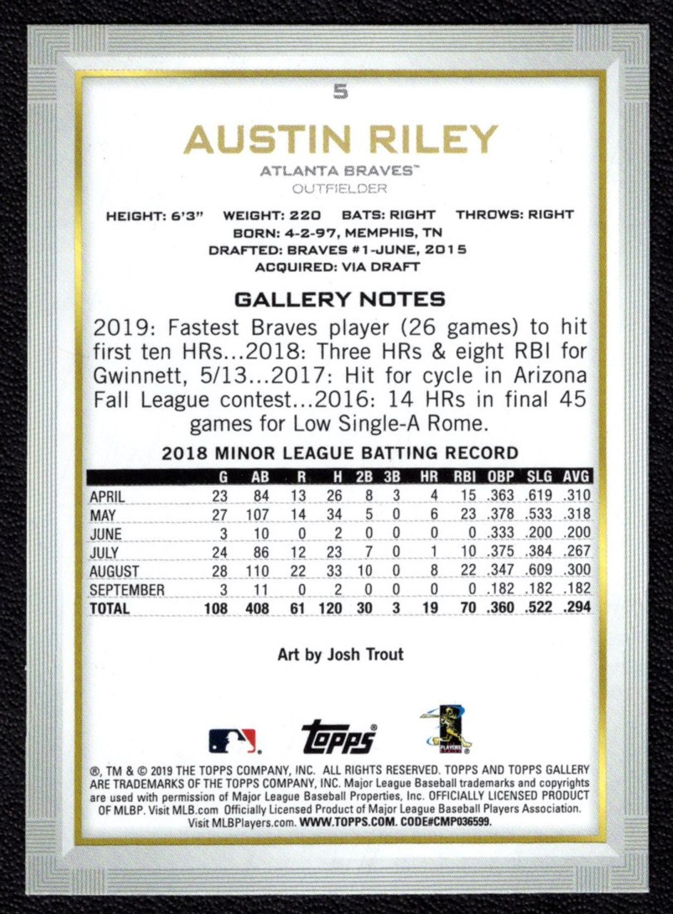 2019 Topps Gallery #5 Austin Riley Rookie/RC