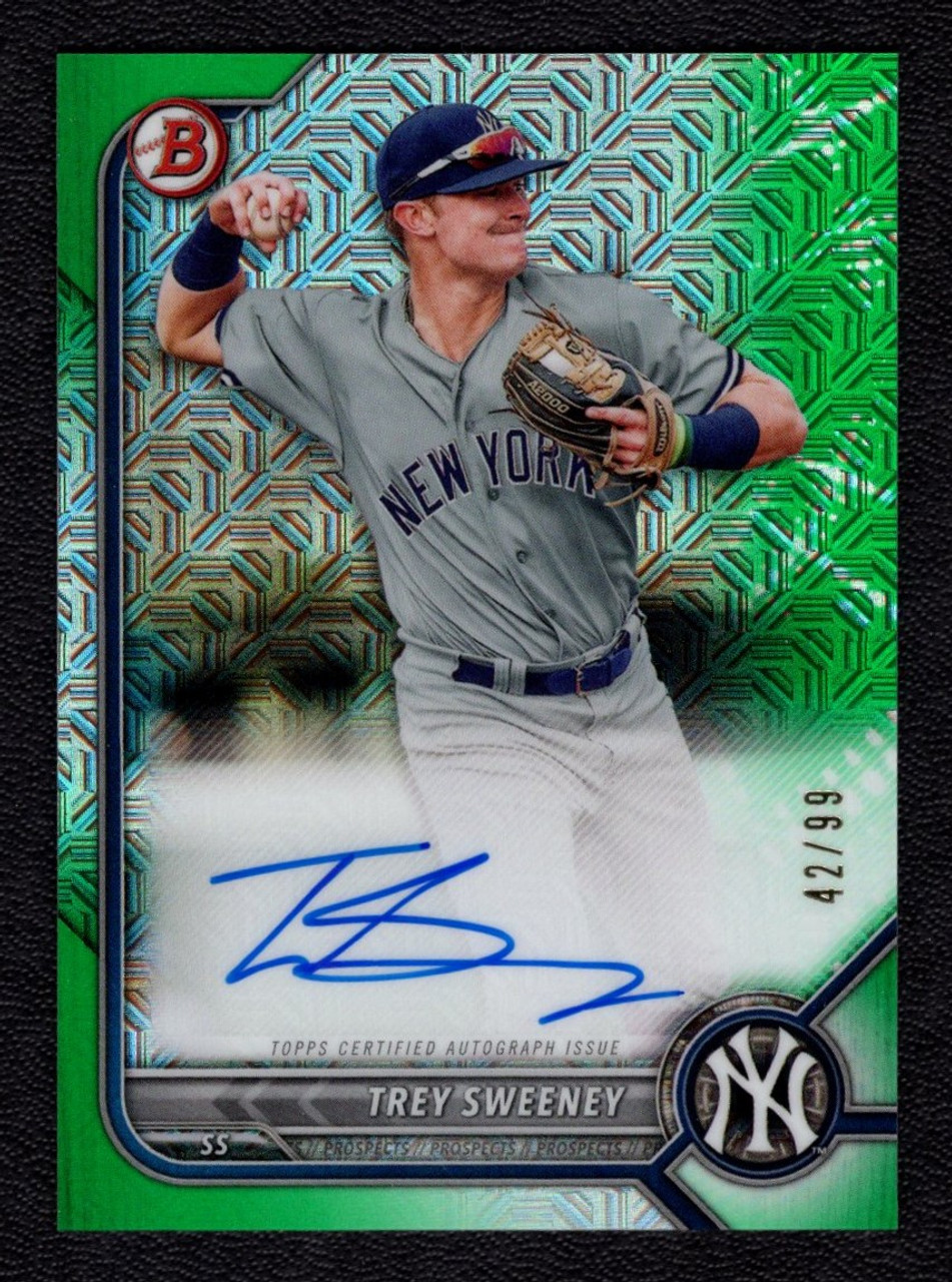 2022 Bowman Chrome Mega #BCMA-TS Trey Sweeney Green Refractor Autograph 42/99