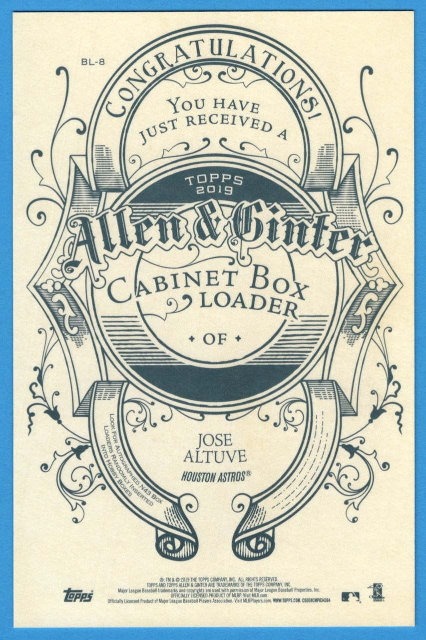 2019 Topps Allen & Ginter #BL-8 Jose Altuve A&G Cabinet Boxloader