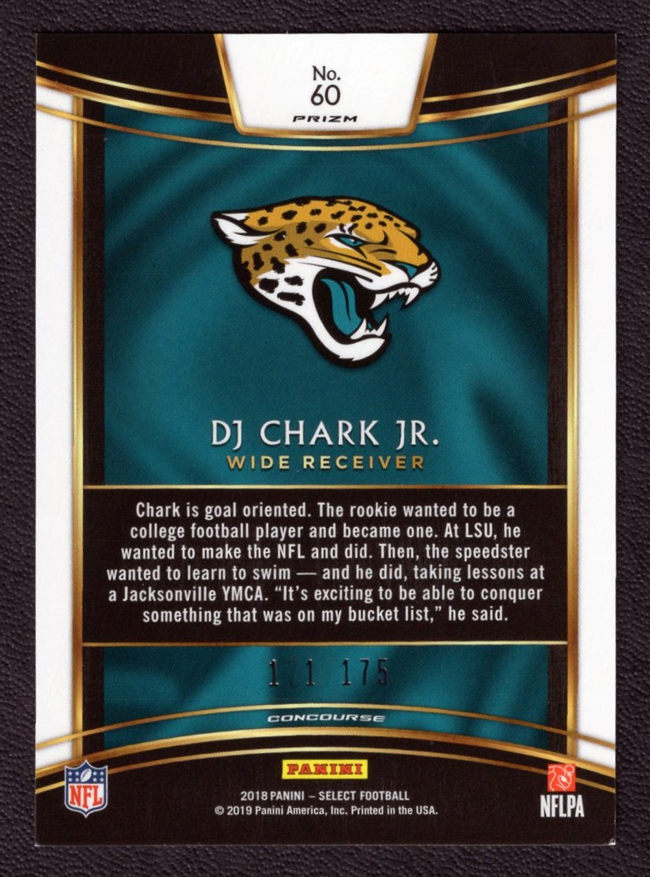 2018 Panini Select #60 DJ Chark Jr. Concourse Blue Prizm Rookie/RC 171/175