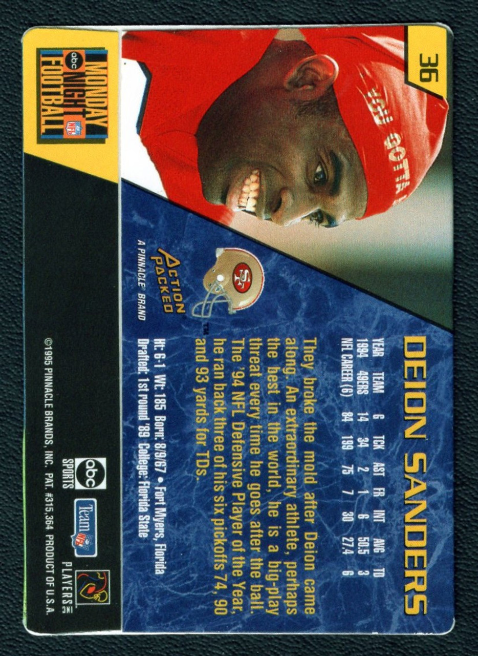 1995 Action Packed Monday Night Football #36 Deion Sanders