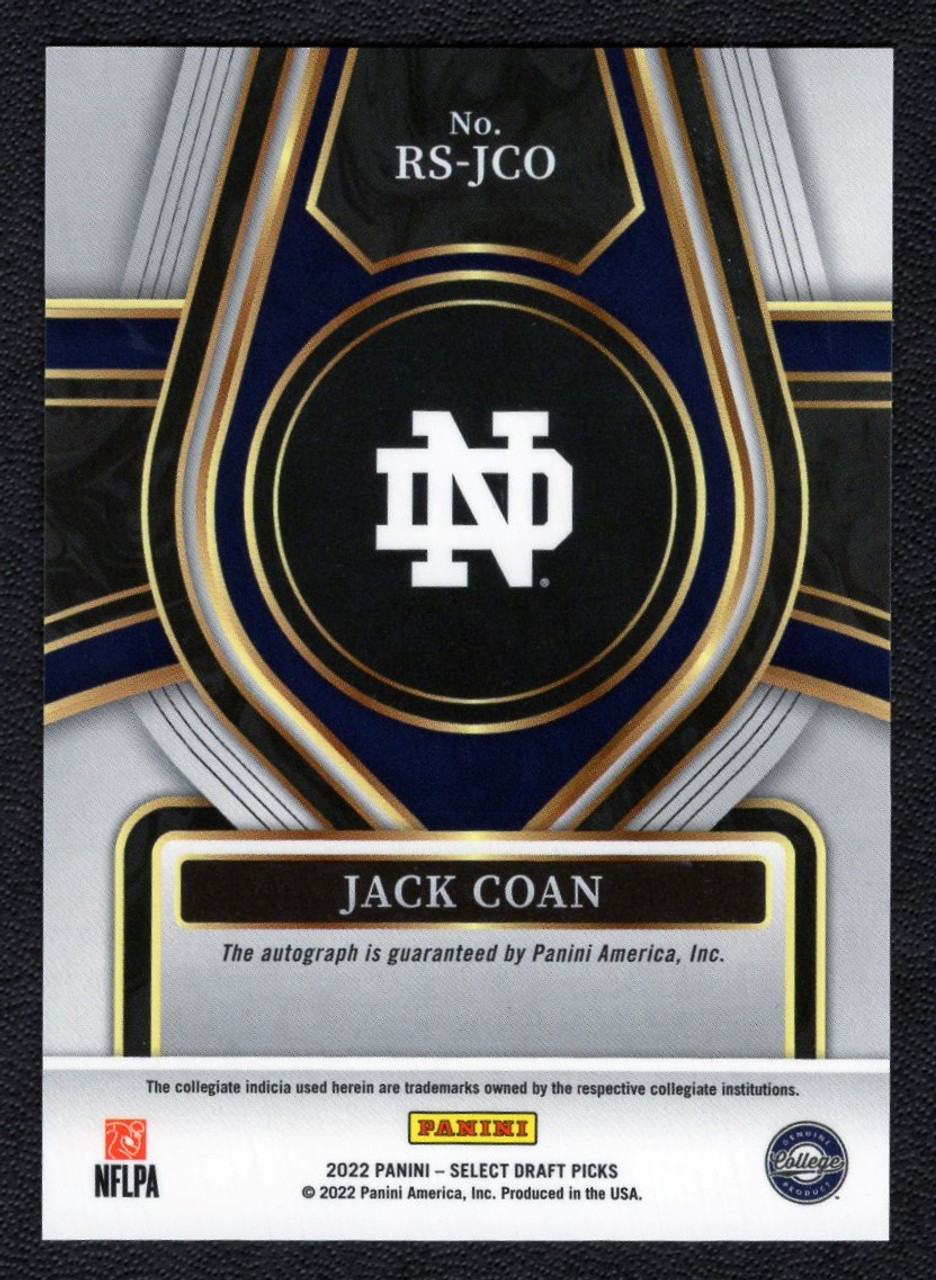 2022 Panini Select Draft Picks #RS-JCO Jack Coan Rookie Autograph