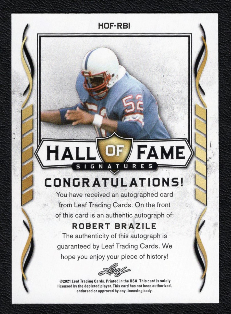 2021 Leaf #HOF-RBI Robert Brazile Hall Of Fame Signatures Autograph