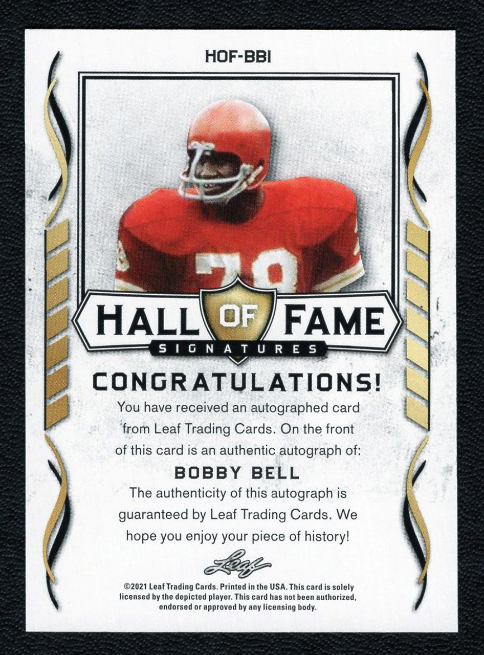 2021 Leaf #HOF-BBI Bobby Bell Hall Of Fame Signatures Autograph