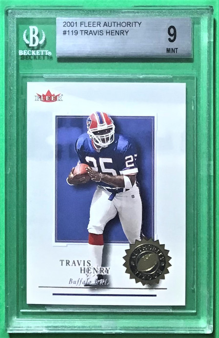 2001 Fleer Authority #119 Travis Henry Rookie/RC 0209/1350 BGS 9 Mint