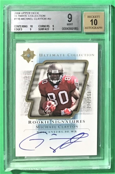 2004 Upper Deck Ultimate Collection ##116 Michael Clayton Rookie Signatures Autograph 077/250 BGS 9 Mint