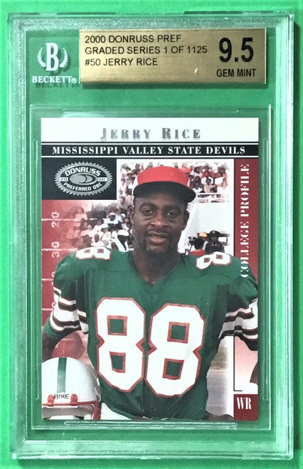 2000 Donruss Preferred Graded Series #50 Jerry Rice College Profile /1125 BGS 9.5 Gem Mint