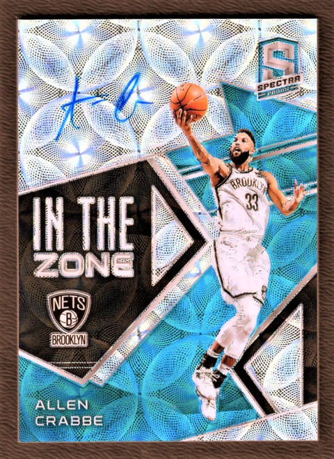 2018/19 Panini Spectra #IZ-ACB Allen Crabbe In The Zone Blue Scope Prizm Autograph 32/60