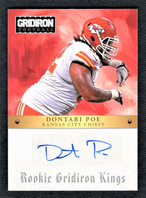 2012 Panini Gridiron #27 Dontari Poe Rookie Gridiron Kings Autograph 14/99