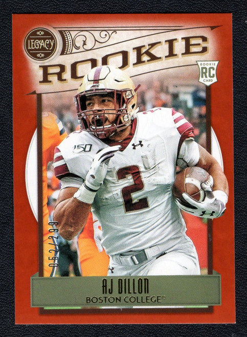 2020 Panini Legacy #185 AJ Dillon Red Parallel Rookie/RC 052/299