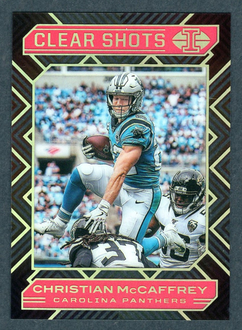 2020 Panini Illusions #8 Christian McCaffrey Clear Shots Pink Parallel 010/399