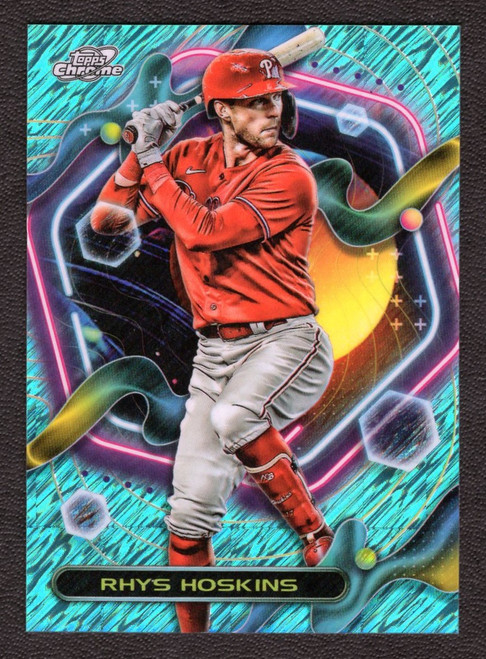 2023 Topps Chrome Cosmic #34 Rhys Hoskins Aqua Equinox Refractor 071/199