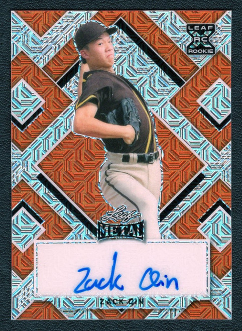 2022 Leaf Metal #BA-ZQ1 Zack Qin Rookie XRC Orange Crystals Parallel Autograph 2/2