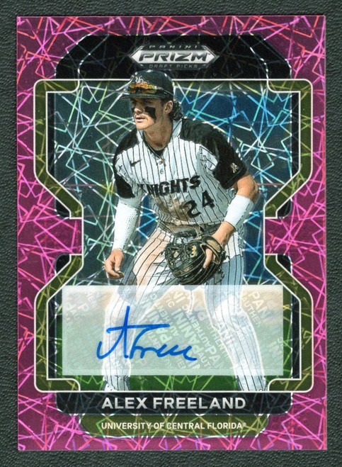 2022 Panini Prizm Draft Picks #PDP-105 Alex Freeland Pink Velocity Autograph