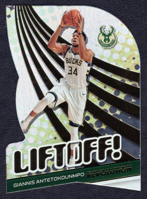 2020/21 Panini Revolution #10 Giannis Antetokounmpo Liftoff! Die Cut Insert