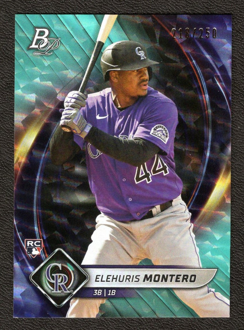 2022 Bowman Platinum #86 Elehuris Montero Aqua Ice Parallel 218/250