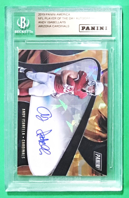 2019 Panini Player Of The Day #AI Andy Isabella Cracked Ice Rookie Autograph /15 (Encased)