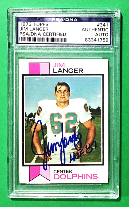 1973 Topps #341 Jim Langer Rookie/RC PSA/DNA Certified Autograph