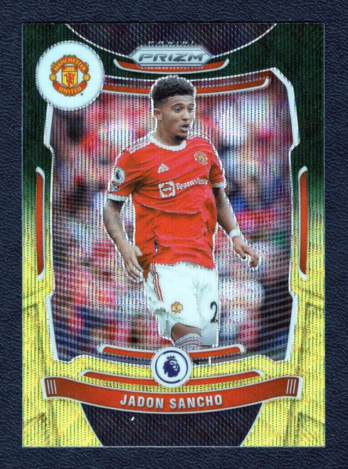 2021/22 Panini Prizm Premier League #277 Jadon Sancho Green Yellow Wave Prizm