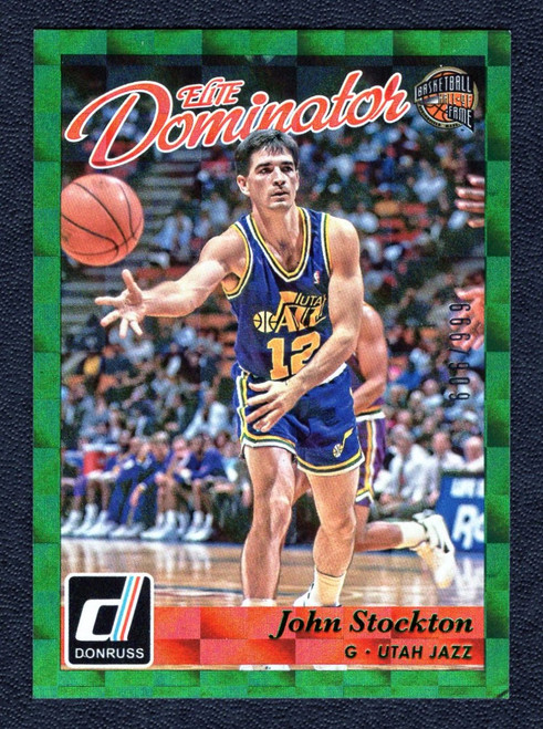 2015/16 Panini Donruss #20 John Stockton Elite Dominator Hall Of Fame Green Parallel 606/999