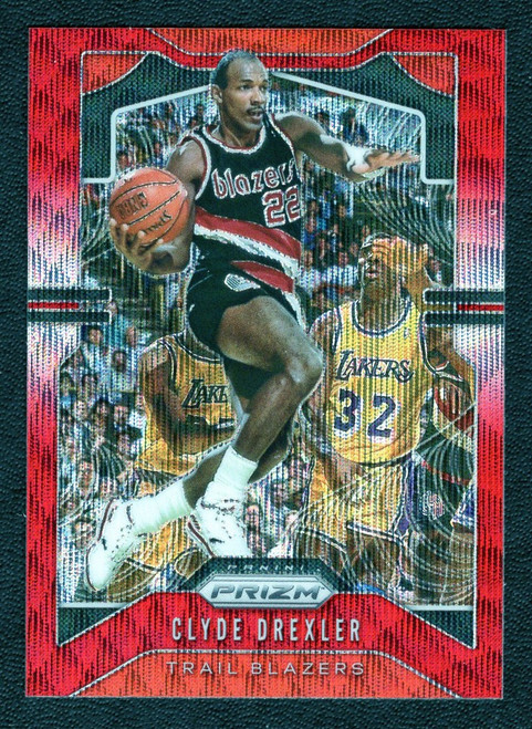 2019/20 Panini Prizm #23 Clyde Drexler Red Wave Prizm