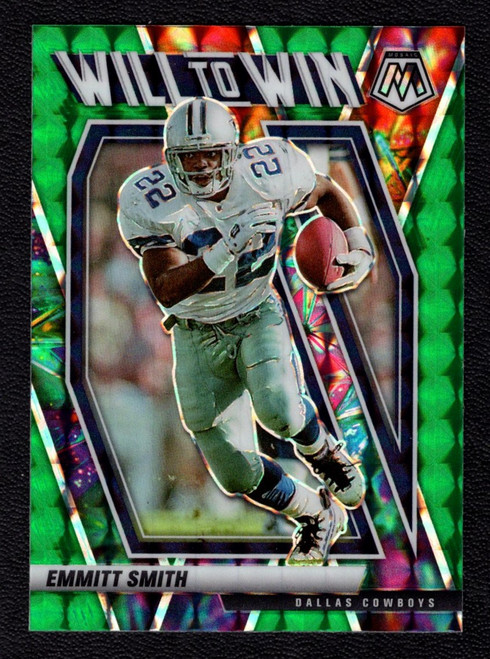 2021 Panini Mosaic #WW-18 Emmitt Smith Will To Win Green Prizm