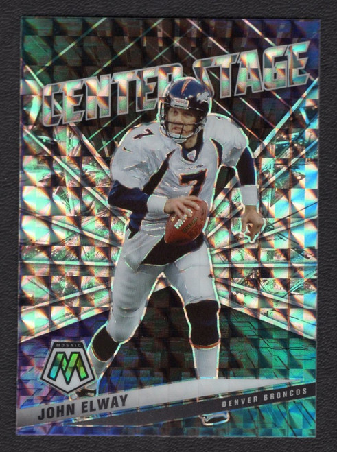 2021 Panini Mosaic #CS30 John Elway Center Stage Silver Prizm