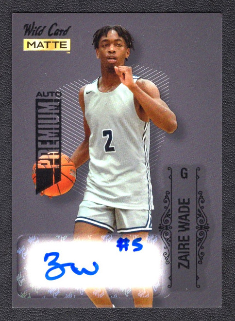 2022 Wild Card Matte #MB-A Zaire Wade Premium Autograph