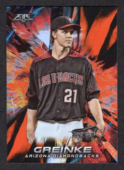 2018 Topps Fire #56 Zack Greinke Orange Parallel 217/299