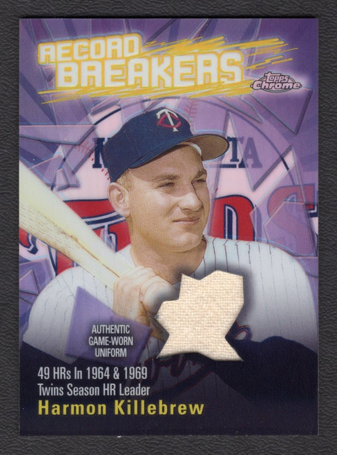 2003 Topps Chrome #RBCA-HK Harmon Killebrew Record Breakers Game Worn Jersey Relic