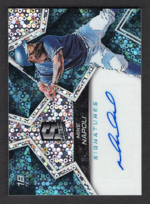 2017 Panini Chronicles #SS-MN Mike Napoli Spectra Signatures Neon Blue Prizm Autograph 29/35