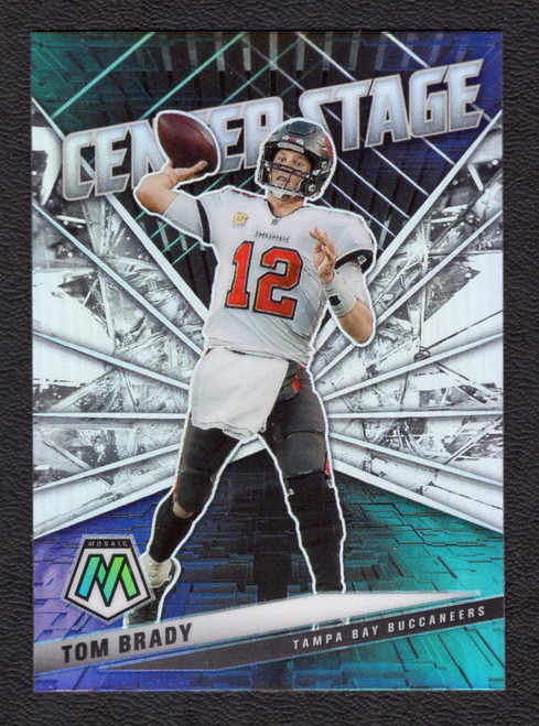 2021 Panini Mosaic #CS10 Tom Brady Center Stage Silver Prizm