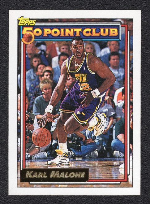 1992/93 Topps #199 Karl Malone 50 Point Club Gold